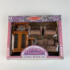 Melissa And Doug 1:12 scale Wood dollhouse furniture living room set Chair Sofa